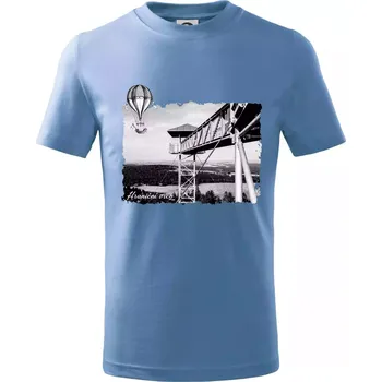 Chlapecké tričko Retro Hraniční vrch - Tričko dětské bavlněné - 98 cm / 2 roky ( Pyžamově světlá modrá )