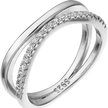 Oblečení a móda Stříbrný prsten dvojitá vlna 15034.1 56