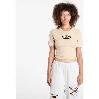 Dámské tričko Tričko adidas Originals Campus 2000 Back Cut Out Rib T-Shirt Stone Khaki M