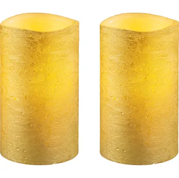 Svíčka LIVARNO home LED svíčka z přírodního vosku, 2 ks / 4 ks (2 kusy, zlatá)