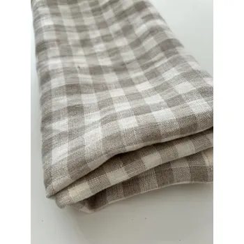 Utěrka Tom Linen Lněná utěrka v přírodní kostkované barvě Velikost: 50x50cm