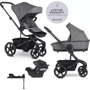 Kočárek EASYWALKER Kočárek kombinovaný Harvey⁵ 2v1 LITE RWS + CYBEX Aton B2 i-Size + základna Pebble Grey