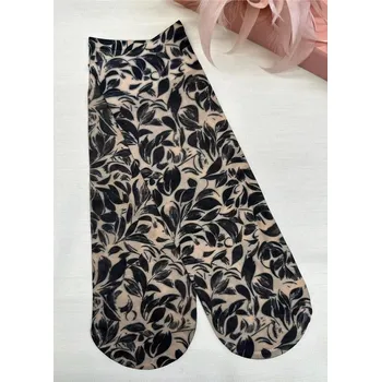 Dámské punčochy Dámské ponožky Flower Lover (2) 30 den - Uni / tělová/černá