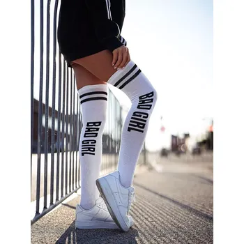 Dámské punčochy Dámské nadkolenky Bad Girl - 37-41 / bílá/černá