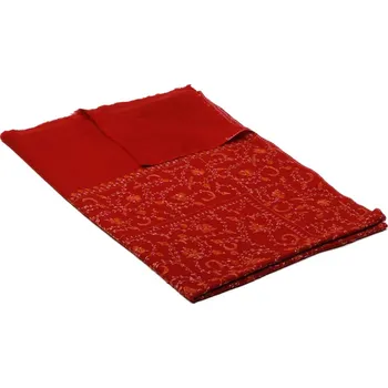 Šátek Kašmírská ručně vyšívaná pašmína bordó se světle fialovou