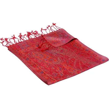 Šála Hedvábná šála Super červená s magentou a zelenou