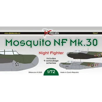 Plastikový model 1/72 Mosquito NF Mk.30 (9x camo)