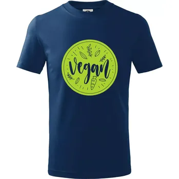 Chlapecké tričko Vegan zelenina v kruhu - Tričko dětské bavlněné - 104-110cm / 3-4 roky ( Půlnoční modrá )