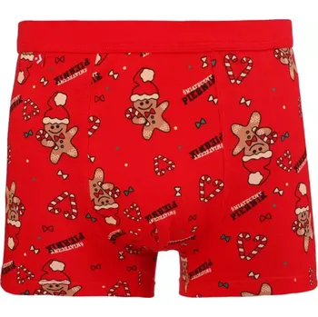 Boxerky Pánské vánoční boxerky 196 - L / červená