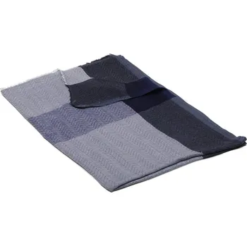 Šála Originální kašmírová pašmína šedá s tmavě modrou a černou