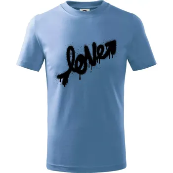Love sprej - Tričko dětské bavlněné - 98 cm / 2 roky ( Pyžamově světlá modrá )