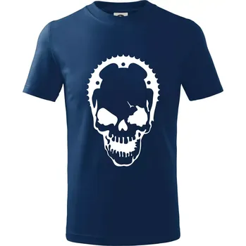 Chlapecké tričko Rozeta lebka - Tričko dětské bavlněné - 98 cm / 2 roky ( Půlnoční modrá )