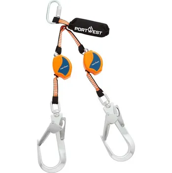 Vak na lezecké lano PORTWEST Samonavíjecí záchranné lano FP8, 2,5m, 140kg POR-FP81BKO Černá/oranžová