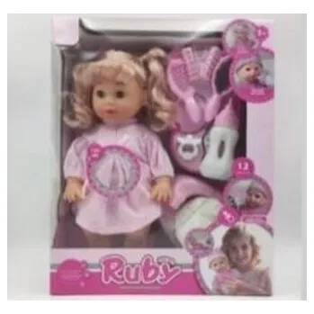 Lalka + akcesoria 12 dźwięków pije i siusia 35cm