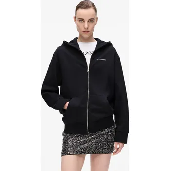 Dámská mikina MIKINA KARL LAGERFELD SNOW LEO LOGO ZIP HOODIE BLACK