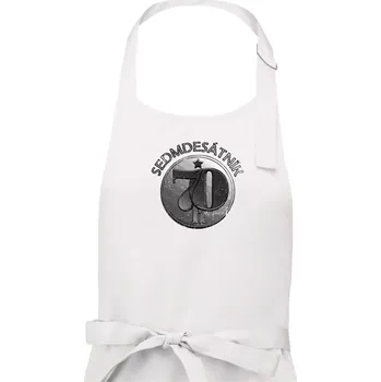 Kuchyňská zástěra Sedmdesátník Československý - Dámská zástěra na vaření - Univerzální velikost ( Bílá )