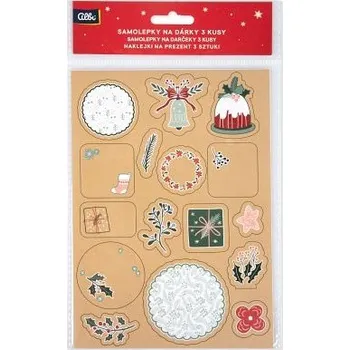 Dětské zboží ALBI Samolepky na dárky 3 ks - Vánoce kraft