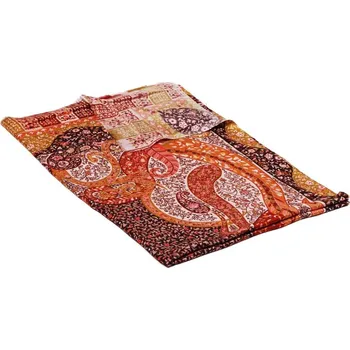 Šála Šála z viskózy a hedvábí s potiskem s bordó, bílou a černou