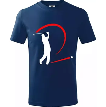 Chlapecké tričko Golfistův odpal - Tričko dětské bavlněné - 98 cm / 2 roky ( Půlnoční modrá )