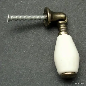 Nábytkové kování Nábytková úchytka bílá s kováním antik černý