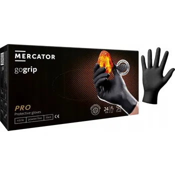 Pracovní rukavice Rukavice INDEX BHP nitrilové rukavice pro mechaniky GO GRIP BLACK velikost 8 - M 25 párů