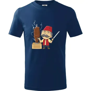 Kebab kuchař - Tričko dětské bavlněné - 98 cm / 2 roky ( Půlnoční modrá )
