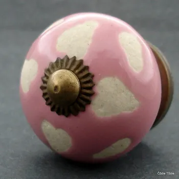 Nábytkové kování Nábytková úchytka růžová - 4 cm - knopka