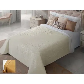 Přehoz na lůžko Španělská deka Piel 220 x 240 cm model 5660, světlá norková, PIEL S.A.