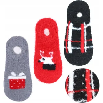 Dámské ponožky 3 Páry Protiskluzové Vánoční KOTNÍKOVÉ PONOŽKY DÁMSKÉ MORAJ vel. 35-38