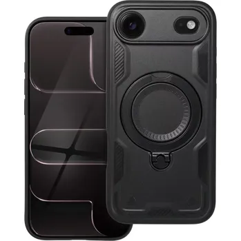 Odolné pouzdro Frost Armor Apple iPhone Air – černé (Odolné pouzdro Frost Armor pro Apple iPhone Air – hybridní konstrukce, výklopný stojánek, zvýšený rámeček fotoaparátu, podpora bezdrátového nabíjení)
