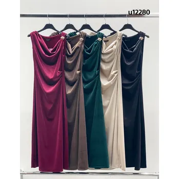 Dámské šaty Dlouhé společenské šaty lurex 12280 barva: černá