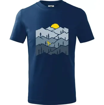 Nordic walking hory - Tričko dětské bavlněné - 98 cm / 2 roky ( Půlnoční modrá )