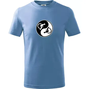 Chlapecké tričko Jin jang vozíčkář - Tričko dětské bavlněné - 98 cm / 2 roky ( Pyžamově světlá modrá )