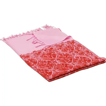 Šála Kašmírská vlněná šála Jate M světle růžová s tmavě lososovou