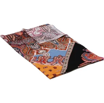 Šála Šála z viskózy a hedvábí s potiskem mnohobarevná s tmavě zlatou