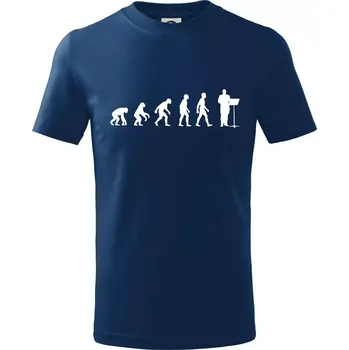 Chlapecké tričko Evoluce sbormistr zepředu - Tričko dětské bavlněné - 98 cm / 2 roky ( Půlnoční modrá )