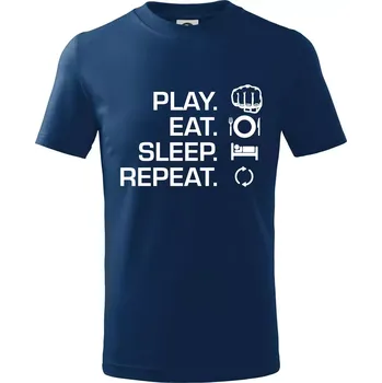 Chlapecké tričko MMA eat sleep repeat - Tričko dětské bavlněné - 98 cm / 2 roky ( Půlnoční modrá )