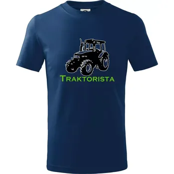 John traktorista - Tričko dětské bavlněné - 98 cm / 2 roky ( Půlnoční modrá )