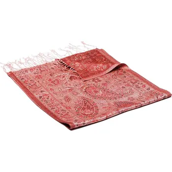 Šála Hedvábná šála Super světle růžová s červenou