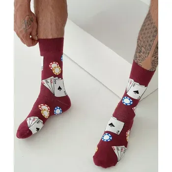 Pánské ponožky Pánské ponožky Poker M - 39-42 / bordová