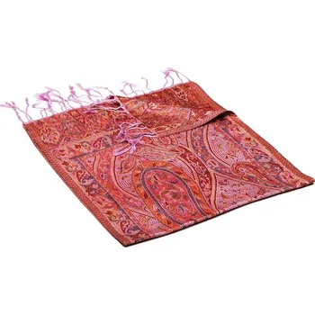 Šála Hedvábná šála Super Wangmo světle fialová s červenou