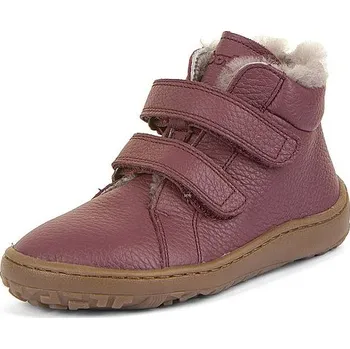 Dívčí zimní obuv FRODDO dívčí kotníková obuv BAREFOOT WINTER FURRY G3110263-8K bordo 23