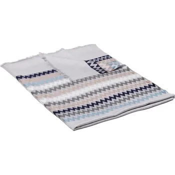 Šála Šála z viskózy a hedvábí s pruhy světle šedá s šedohnědou