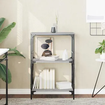 vidaXL Knihovna se 3 policemi 59 x 35 x 90,5 cm kompozit [837615] Barva: šedá sonoma