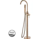 Laveo Volně stojící vanová baterie Pola se sprchovou soupravou - BAP_811S, růžové zlato lesk