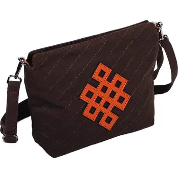 Tibetská kabelka crossbody Tharpa tmavě hnědá