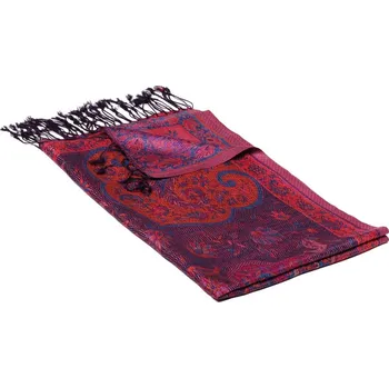 Šála Hedvábná šála Super střední tmavě fialová s magentou