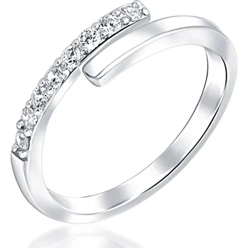 Prsten JVD Moderní stříbrný prsten se zirkony SVLR0654XE9BI 54 mm + 2 měsíce na vrácení zboží