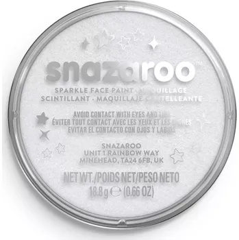 Speciální výtvarná barva Obličejová barva Snazaroo -Třpytivá bílá 18ml
