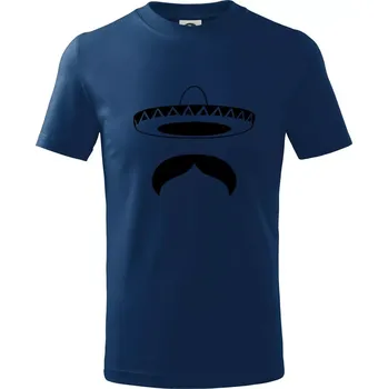Mexican Mustache - Tričko dětské bavlněné - 98 cm / 2 roky ( Půlnoční modrá )